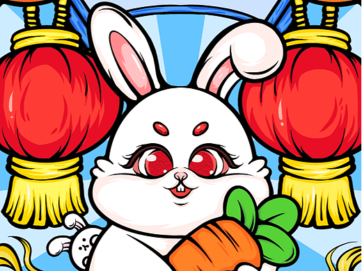 兔年國潮（個人主頁-ZNjI0NDY4MDQ=） - 商業(yè)插畫 - 站酷設(shè)計師楊拾貳原創(chuàng)素材 - 站酷ZCOOL