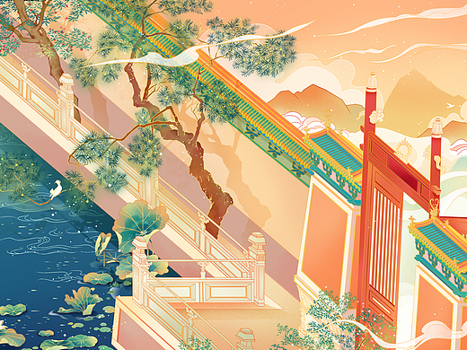 古画今绘《汉宫春晓图》-明