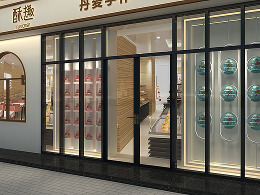蛋糕店铺门头3D设计效果图