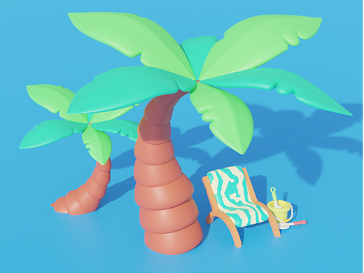 Blender春日创作打卡挑战03椰子树