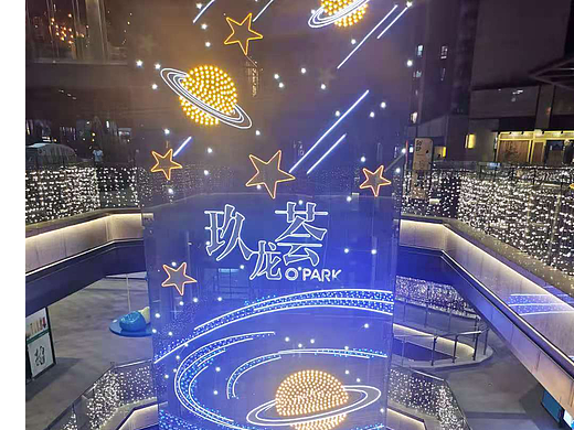 大型商场户外墙面灯饰画生产工厂铭星厂家专注美陈灯画
