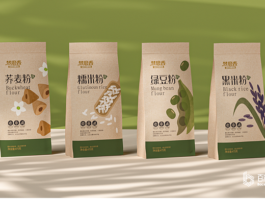 梦思香-五谷杂粮粉包装设计（个人主页-ZNTkyOTY3ODQ=） - 包装 - 站酷设计师百汇品牌设计原创素材 - 站酷ZCOOL