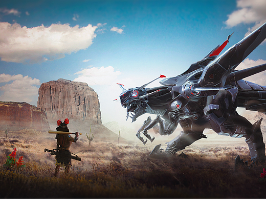 photpshop：场景海报合成 -【驯龙者】（个人主页-ZNTk2MjgzMjg=） - 其他 - 站酷设计师小刻dc原创素材 - 站酷ZCOOL