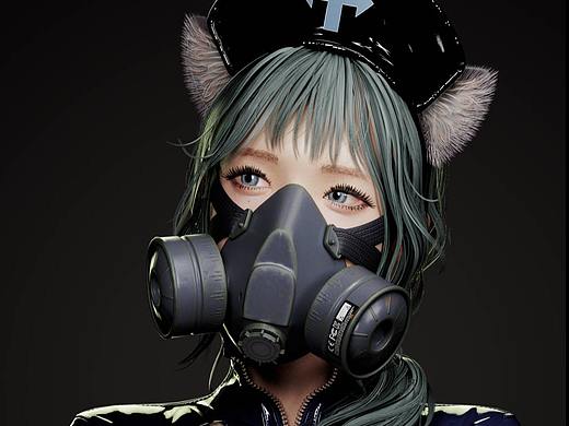 C4D皮衣防毒面具美女人物（个人主页-ZNjYzNjA4ODg=） - 人物/生物 - 站酷设计师Z883386928原创素材 - 站酷ZCOOL