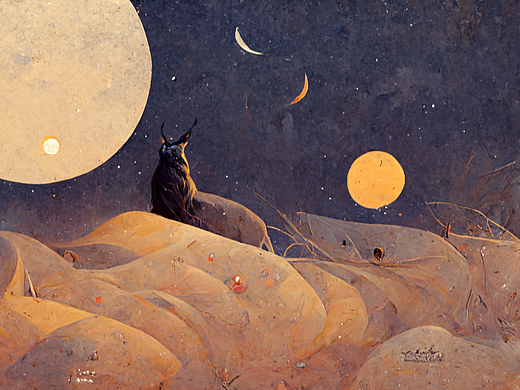 荒漠与明月(商业插画)