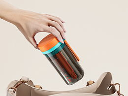 一套便携式奶瓶刷渲染