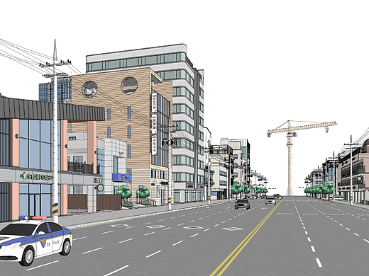 乡镇街道SU模型下载