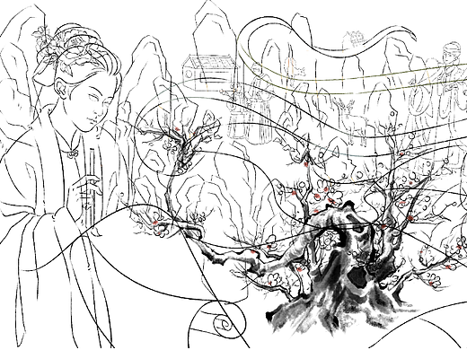 画九：梅花九朵开 冬尽春日来