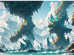AI绘画-海洋城镇