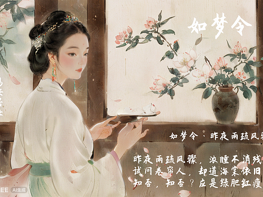 易安居士———如梦令·昨夜雨疏风骤