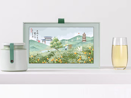 小青柑茶叶包装（新会陈皮柑橘插画）