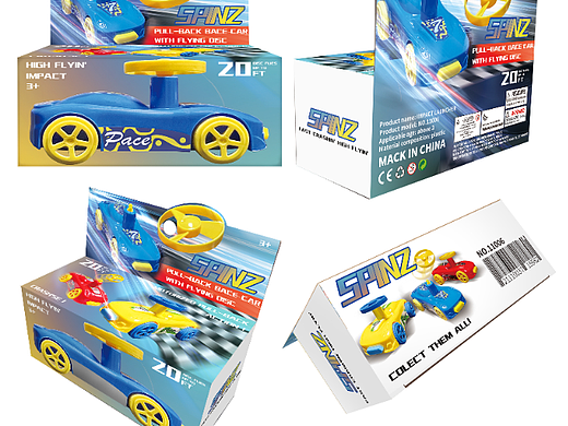 玩具包装盒-碰撞飞盘车