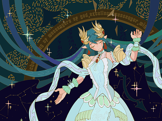 星空下的美少女（个人主页-ZNTk0NzIxMDg=） - 创作习作 - 站酷设计师蒙达利安原创素材 - 站酷ZCOOL