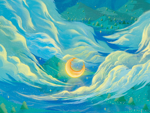 [ 云之国 ] 晨夜息月 云随着月到低处