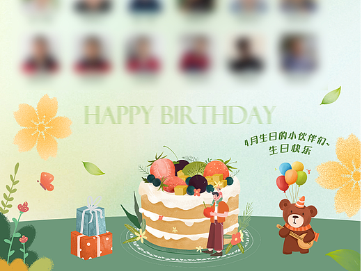 员工生日会海报