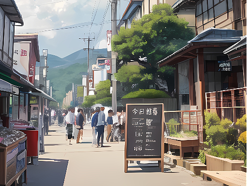 手机壁纸【城镇小街】插画