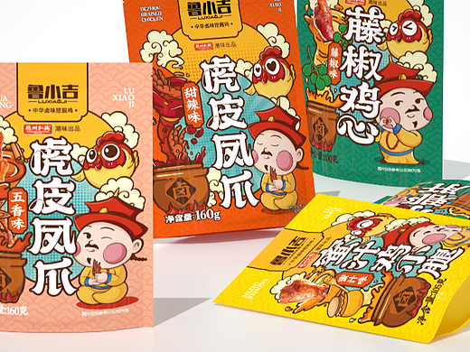 尚智×德州扒鸡｜鲁小吉虎皮凤爪｜卤货包装设计