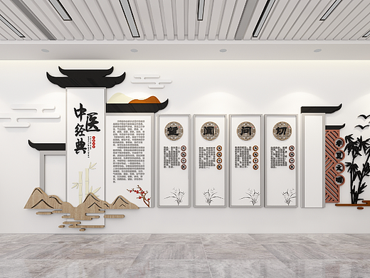 中国风中医文化墙设计