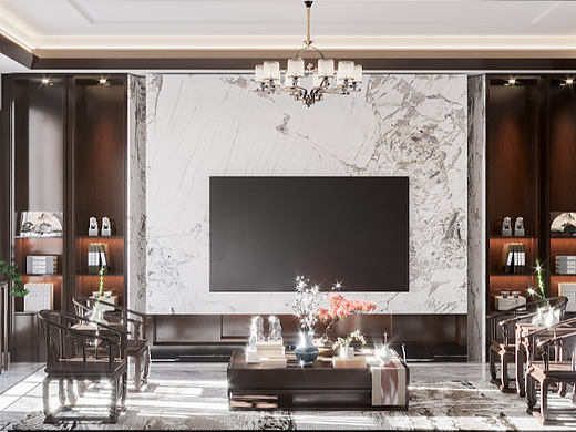 中式客厅典雅大气（个人主页-ZNjA5ODEyMjQ=） - 家装设计 - 站酷设计师aaxxxx原创素材 - 站酷ZCOOL