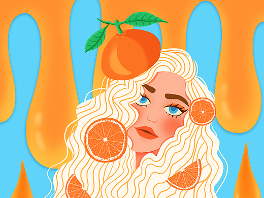 欧美风饮品包装插画