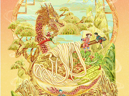 商業(yè)插畫|螺螄粉包裝插畫（個人主頁-ZNjI0MTY3Njg=） - 商業(yè)插畫 - 站酷設(shè)計師森霖Art原創(chuàng)素材 - 站酷ZCOOL