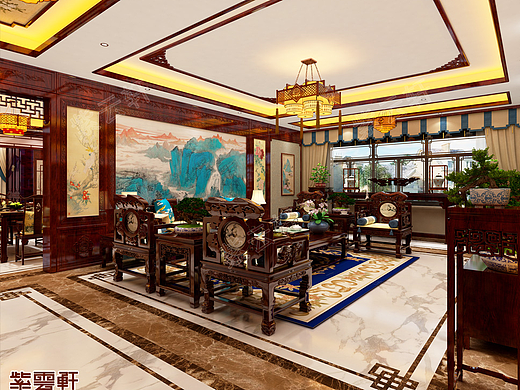 忻州中式别墅装修效果图案例分享