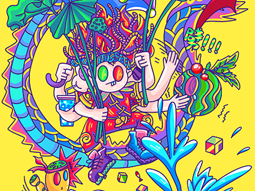 夏天夏季夏至涂鸦