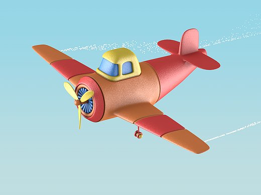 C4D卡通飞机