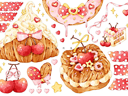 和紙膠帶-面包櫻桃