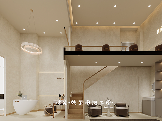 空间温馨升级，奶油色调小型美容院