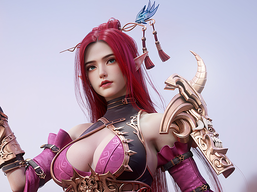 3D建模 次世代   女战士_____潘同学作品 