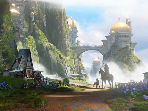 原画概念设计作品——天上国度（系列第一张）
