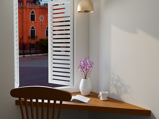 c4d灯光练习，室内小场景