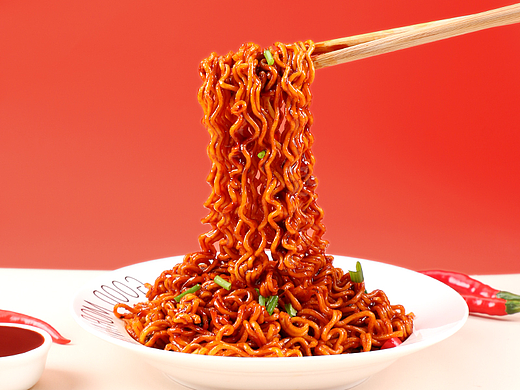 火鸡面美食摄影 火鸡面酱标签制作