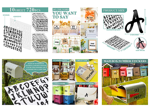 亚马逊主图设计-26字母贴纸-衣服热转印字母贴纸合集