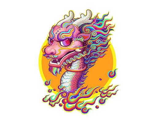 龙年插画-大展龙威-可授权合作
