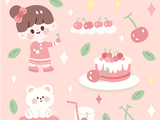 咕卡贴纸|樱桃系列