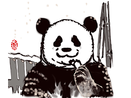 熊猫萌兰|头像|水墨风|岁月静好下雪天