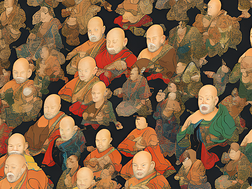 AI十八罗汉 浮世绘