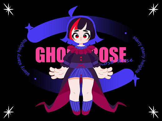 「GHOST ROSE幽灵玫玫 」IP角色设计 卡通角色设计（个人主页-ZNjU1MDg1ODg=） - 创作习作 - 站酷设计师草履虫妖怪原创素材 - 站酷ZCOOL