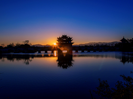 建水双龙桥日出