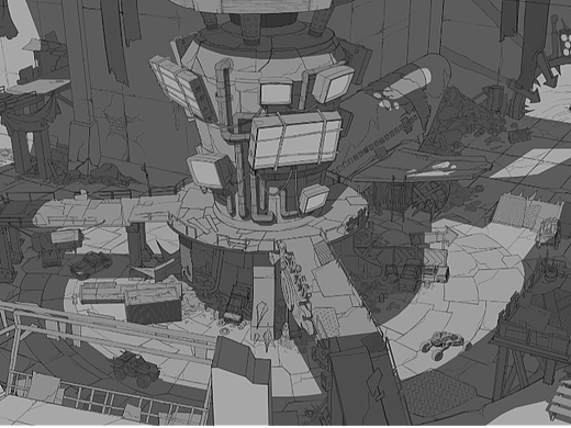 废土赛车场一角（个人主页-ZNjY5MTIzOTI=） - 游戏原画 - 站酷设计师笔千修原创素材 - 站酷ZCOOL