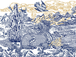 白酒设计插画向