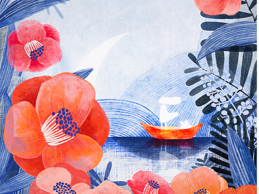 原创插画看 今晚月色正美