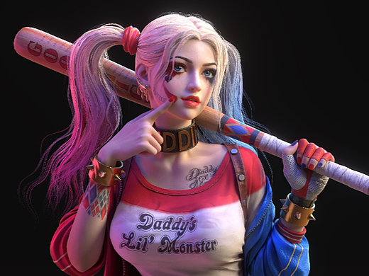 小丑女建模同人作品