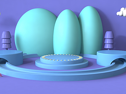 C4D电商主图背景作品