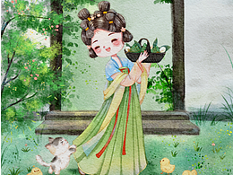 近期国风、古风治愈系插画