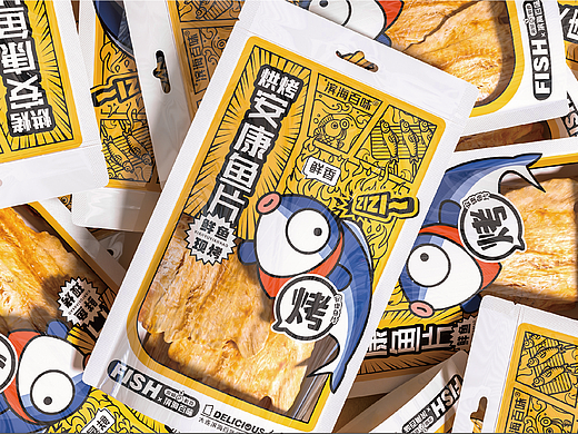深海安康鱼|大连烤鱼片|鱿鱼丝即食海味零食包装设计
