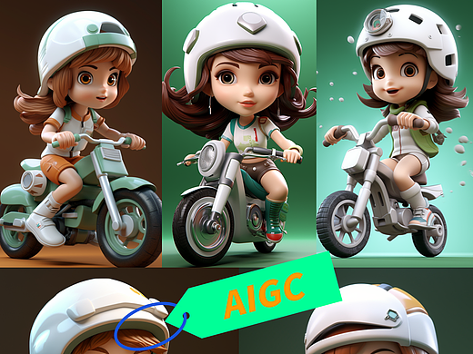 midjouney摩托女孩