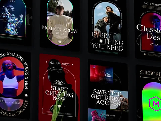 PR模板 | 竖屏哥特式时尚风格独特设计布局LOGO标志